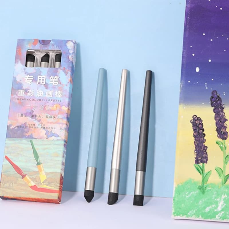 1/3 pieces reusable design art blenders mixing sponge pen pastel mixing tool for oil painting sketch washable rubbing brush