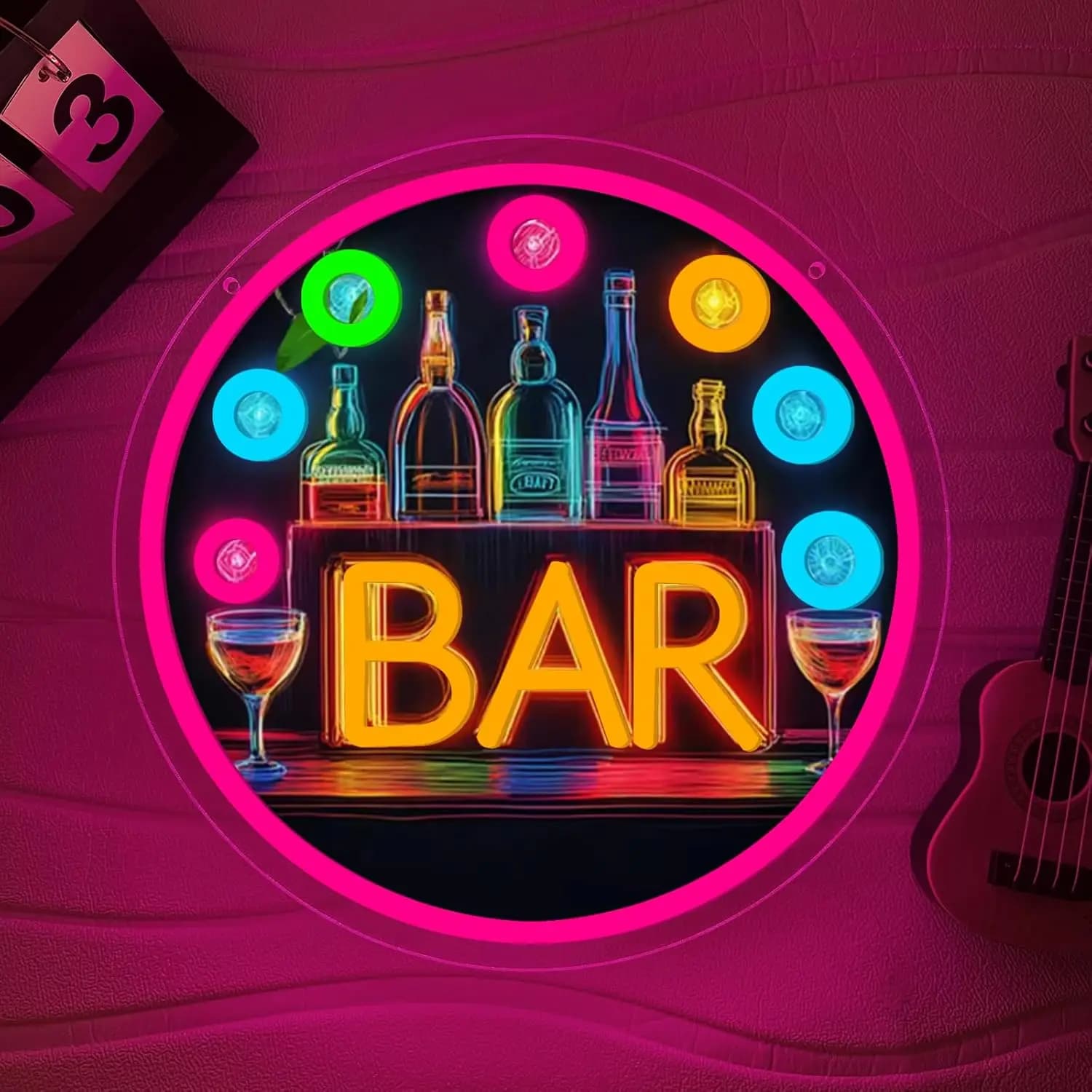 Insegna al Neon USB LED Personalizzabile per Bar, Pub, Cocktail, Feste, Sala Giochi, Camera da Letto, Decorazione, Regalo, Luce Notturna