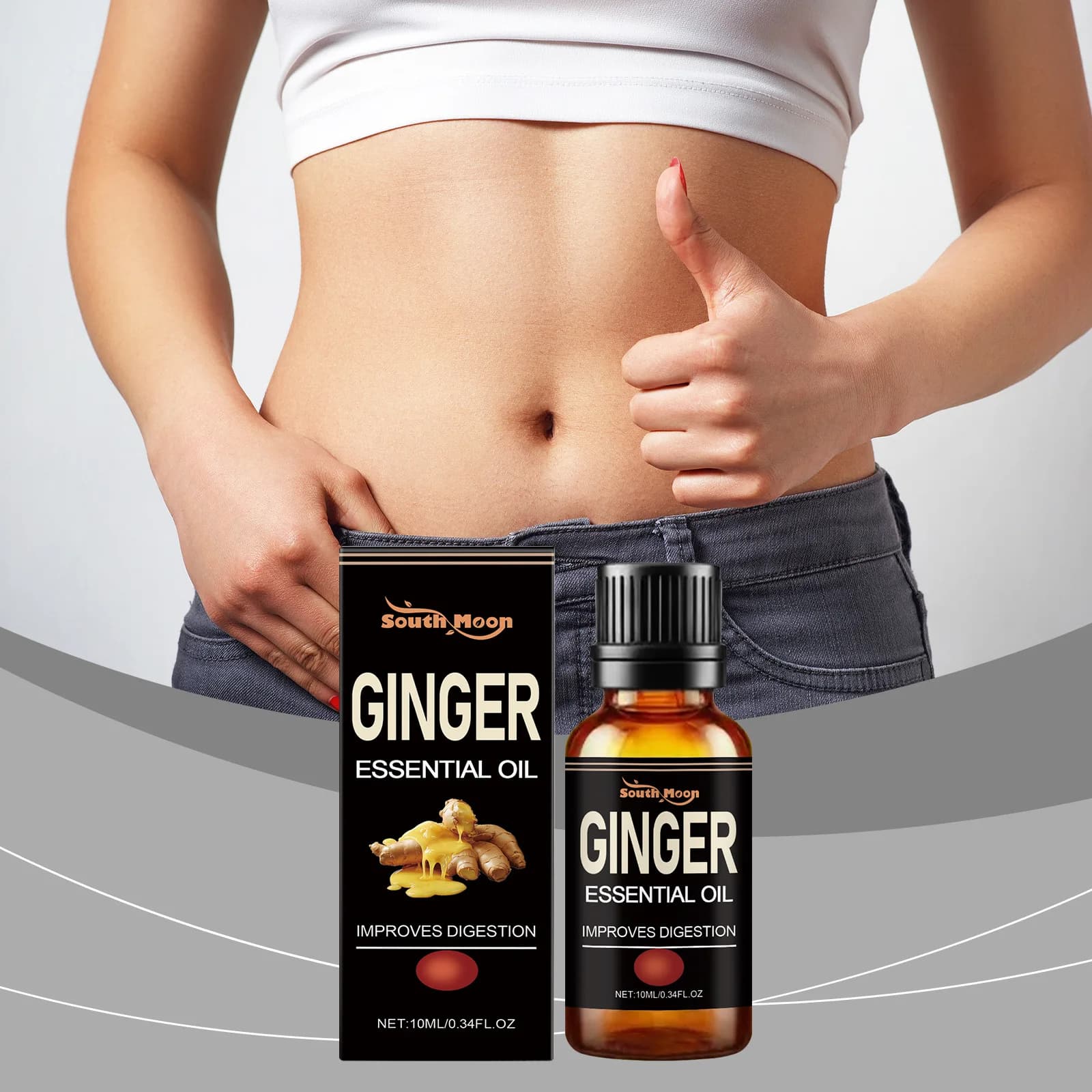 Ginger Essential Oil To Burn Abdominal Fat Loss Of Weight Anticellulite Enhances Falling Skin Improves Digestion Slimming Oil