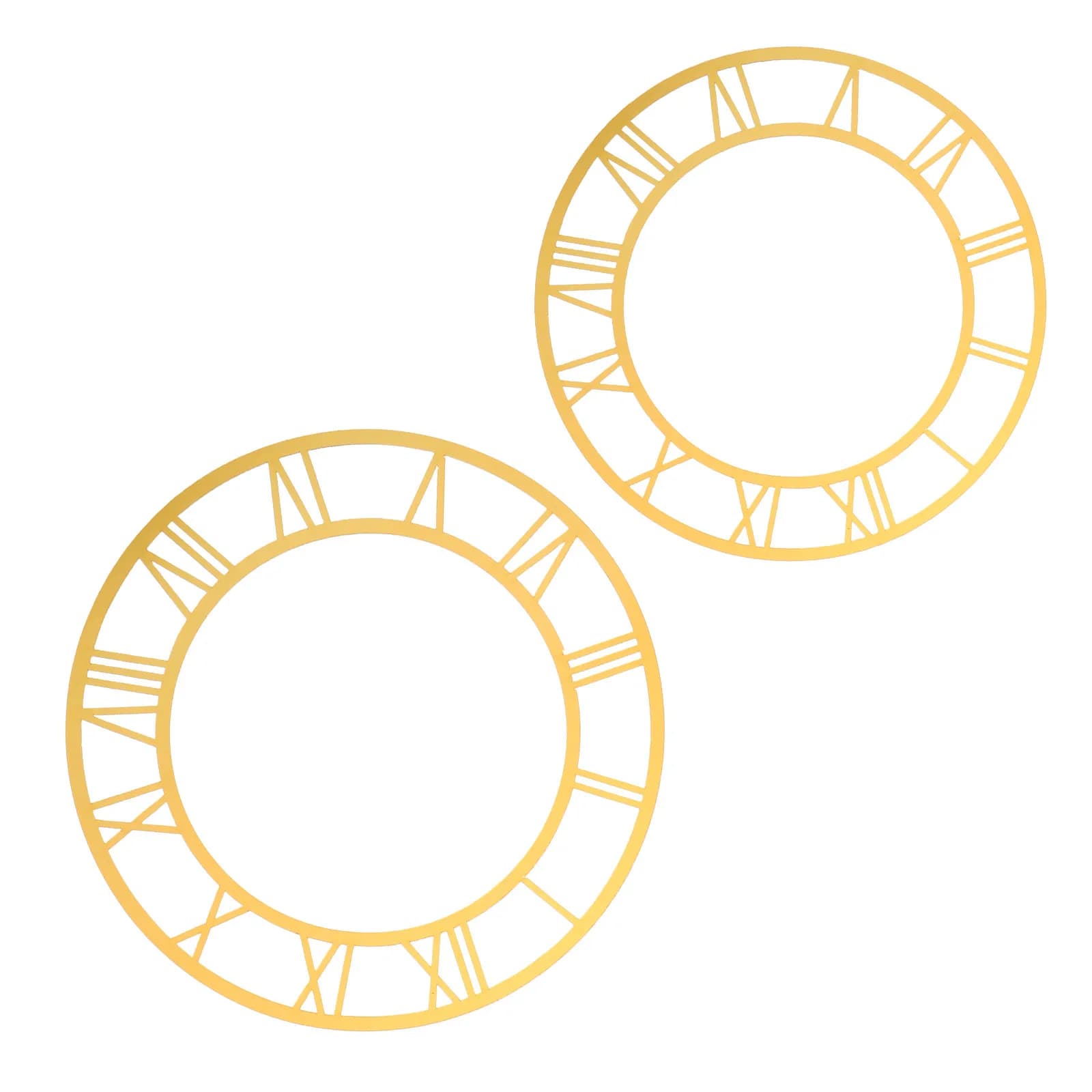 2Pcs Acrylic Mirror Wall Clock Face Stickers Roman Numerals Round Decorative Clock Dial Decal for Bedroom Office Living Space
