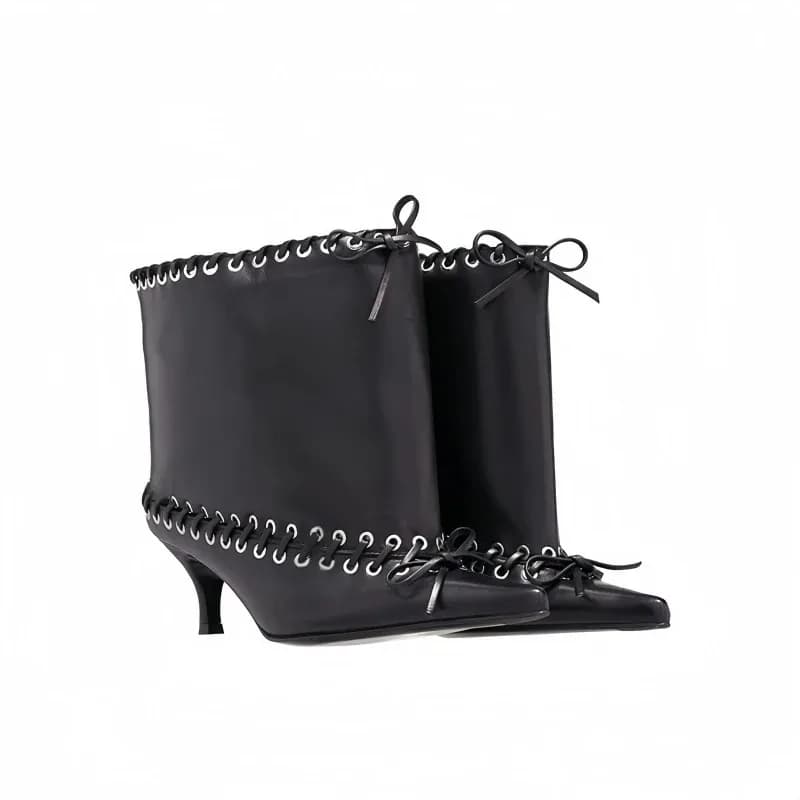 Europeo Luxurydesigner Butterflybow Decorationkitten Heelsandwide Stivali sopra il ginocchio al polpaccio per scarpe da banchetto della settimana della moda da donna
