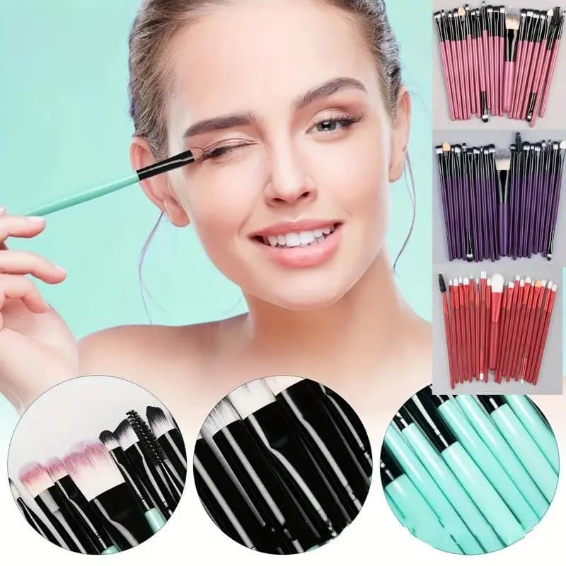 Ultimate 20Pcs Eye Makeup Tools for Finessing Eyeshadow and Eyebrow Creations with Effortless