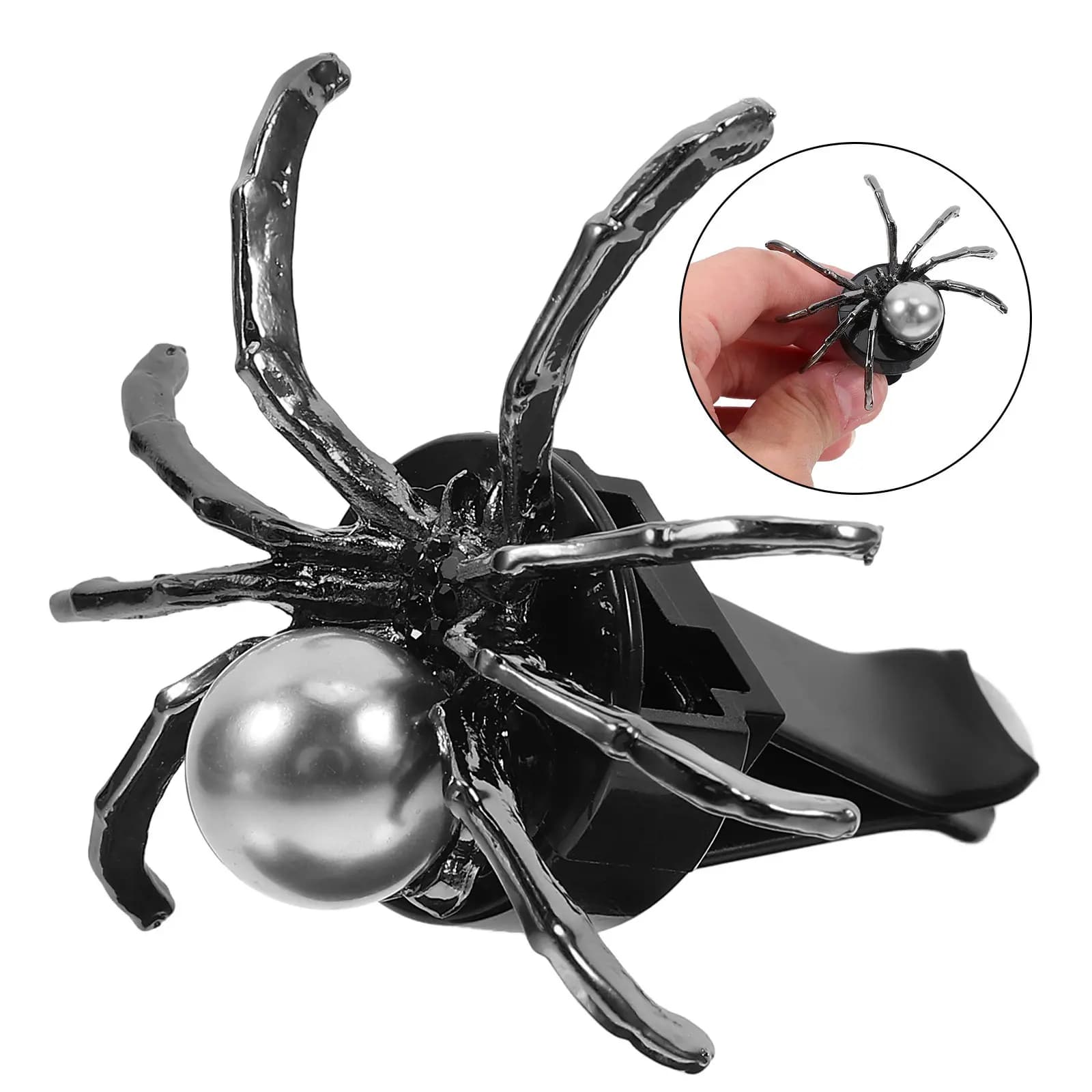 2 Pieces Decorative Clips for Ragno Shaped Auto Air Bags with Built-in Perfumer, Halloween Theme Auto Accessories