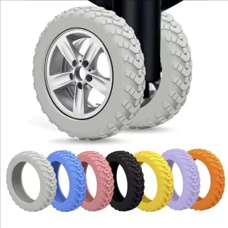8 Covers in Silicone for Bags, Trolley Wheel Protection and Travel Bags