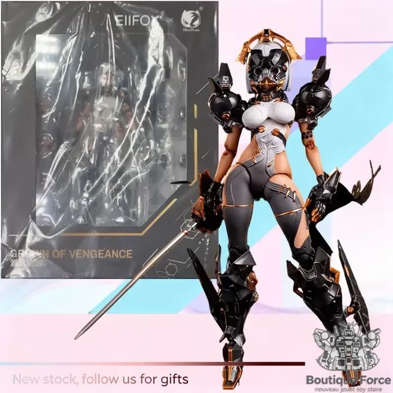 Eiifox BearPanda Blith Revenge Crown Action Figure con Occhi Mobili, Modello Mecha da Collezione con Molteplici Accessori per