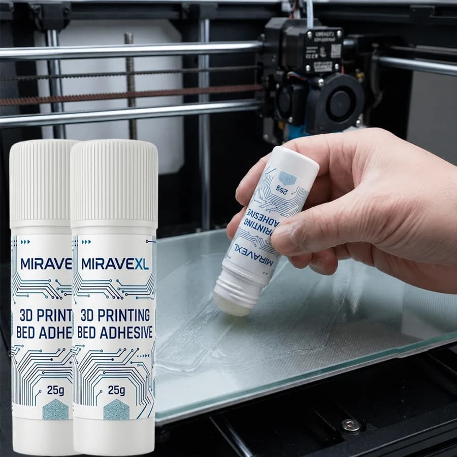 MIRAVEXL Colla Adesiva per Stampante 3D, Forte Adesione per Piattaforma in Vetro, Filamento PLA, Anti-Deformazione, Lavabile