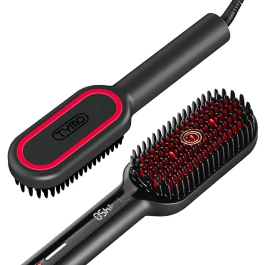 Spazzola Lisciante per Capelli - Spazzola Lisciante Ionica Plus Aggiornata con Setole Dense, 16 Temperature, Doppio Voltaggio, Pettine Caldo in Ceramica