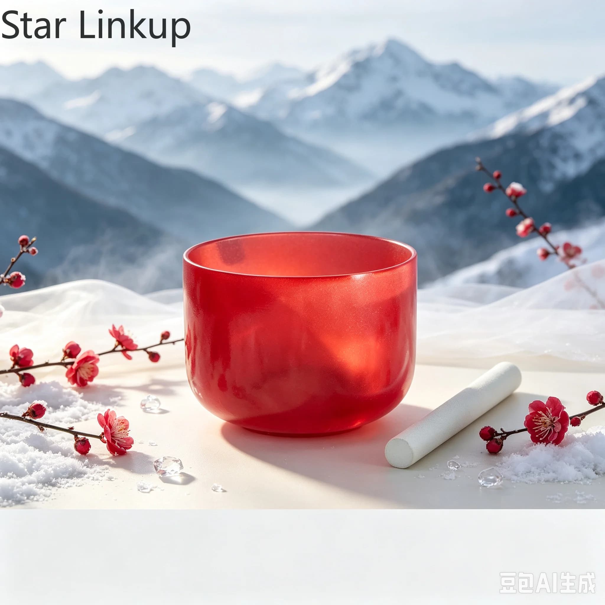 Star Linkup 12 Inch Red Hyaline Clear Quartz Crystal Singing Bowl, Tunable in 432Hz & 440Hz with Complete CDEFGAB Standard Musical Notes, Delivers Gentle Resonance to Purify Energy Field