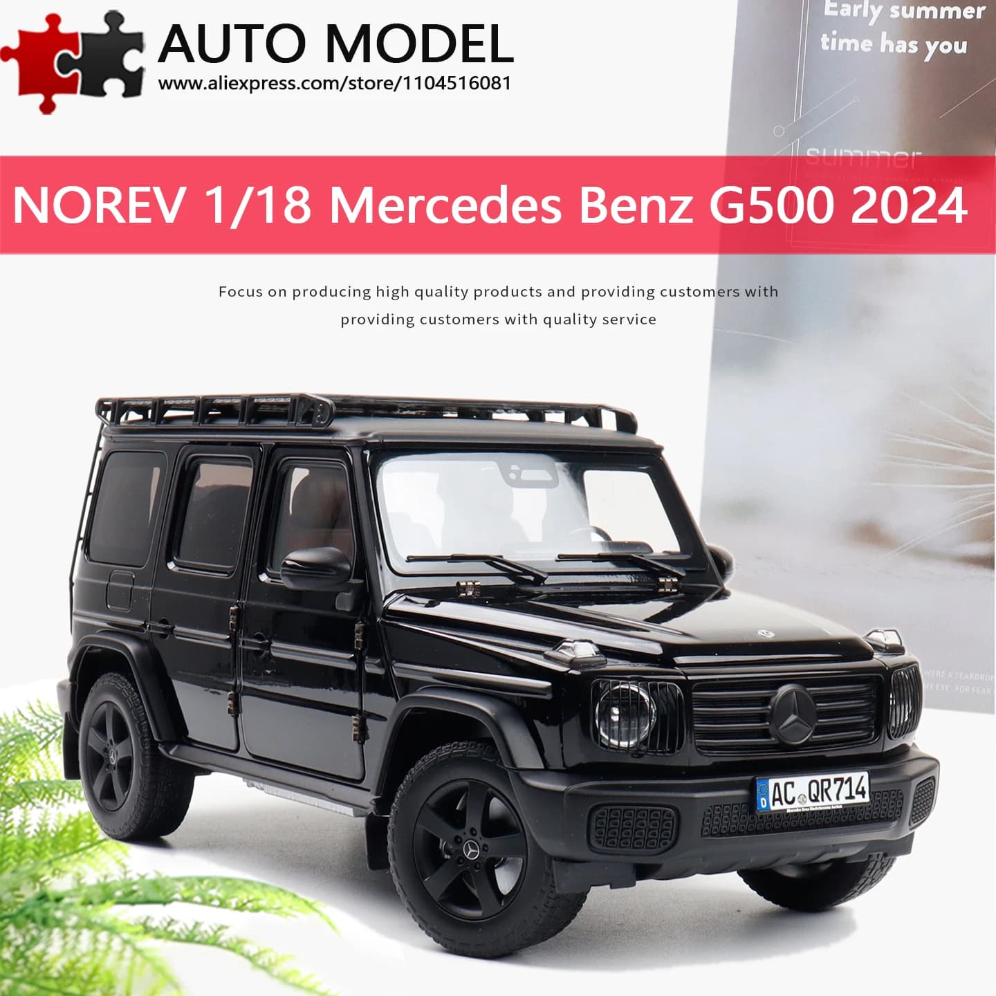 Modellino Auto in Lega Pressofusa Mercedes-Benz G500 G-Class Big G Serie G Edizione Portapacchi 2024 con Porte Completamente Apribili Norev Scala 1:18 Regalo da Collezione di Alta Gamma per Ragazzi e Adulti SUV Fuoristrada