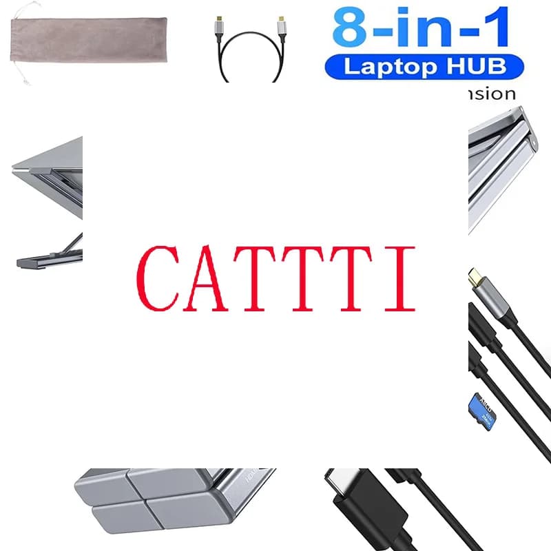 Supporto per Laptop 8-in-1 USB-C con Docking Station Universale, Stand per Tablet Pieghevole, Hub Type-C Adattatore Plug & Play