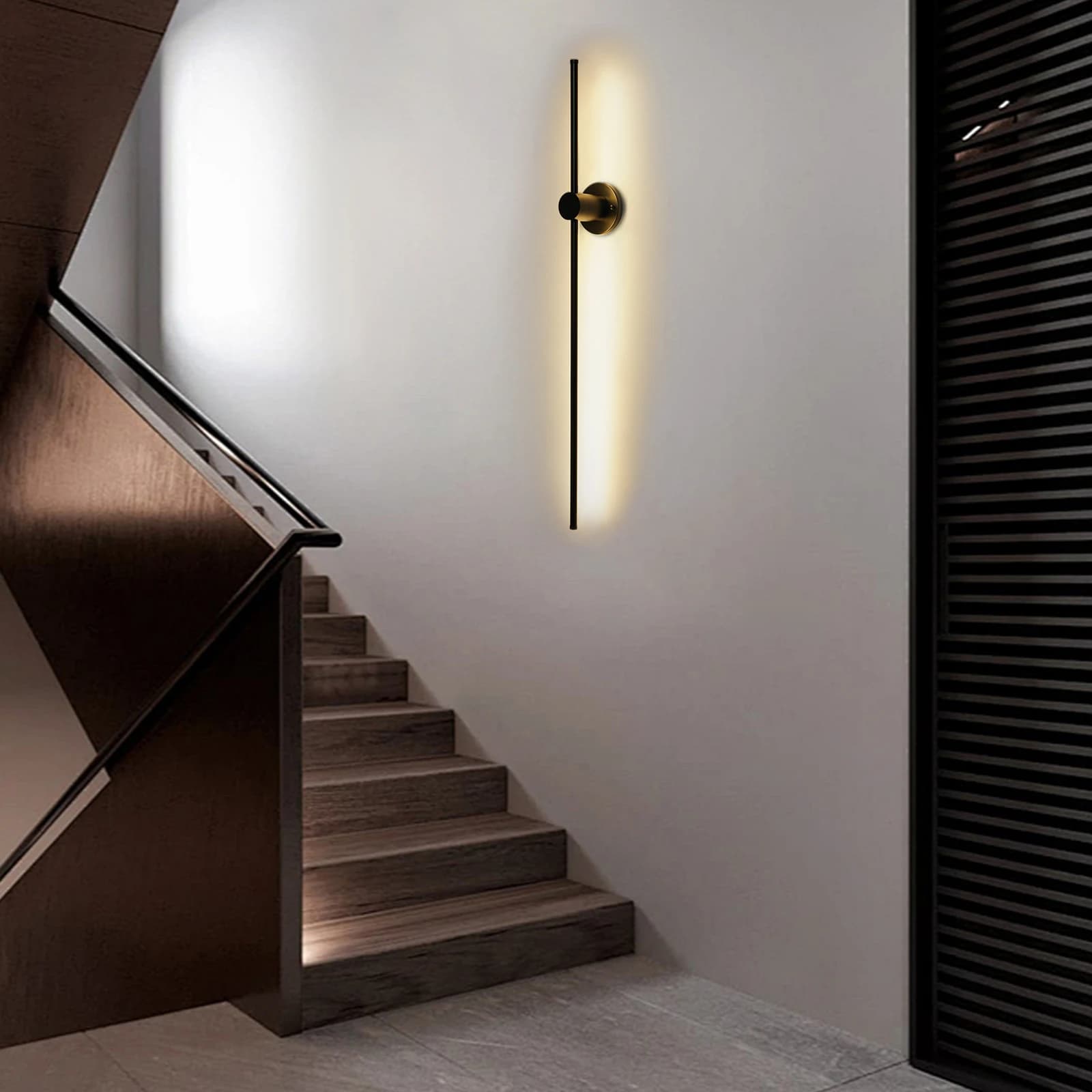 Modern LED Wall Sconce Lighting, Sconces Black Wall Lamp Led Linear 1M Long Strip Wall Lamp for Bedroom Living Room Hotel 3000K
