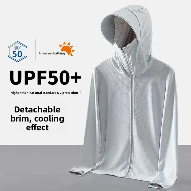 UPF50 UV Protection Ice Silk Cool Sun Protection Clothing Lightweight Breathable Fishing Jacket Outdoor Sports Sunscreen Cycling