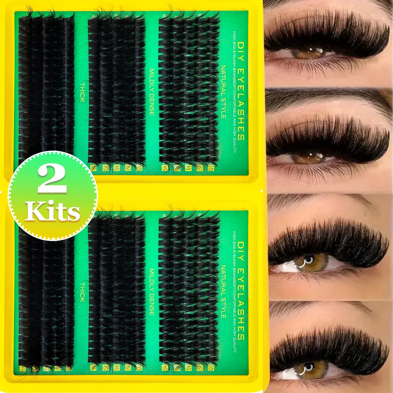 Ciglia fai-da-te Estensione ciglia professionali/10-16mm/Piglia finte spesse Mixed0.07mm/D Curl Cat-Eye per un look soffice e drammatico