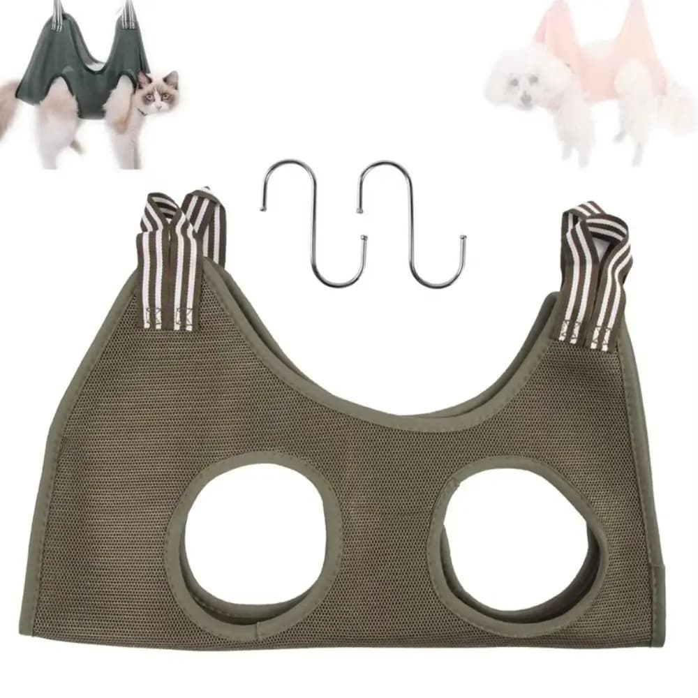 Amaca per toelettatura per animali domestici sospesa antigraffio con 2 ganci Borsa da bagno per amaca di bellezza per cani e gatti Borsa di ritenuta per rifinitura fissa per gatti
