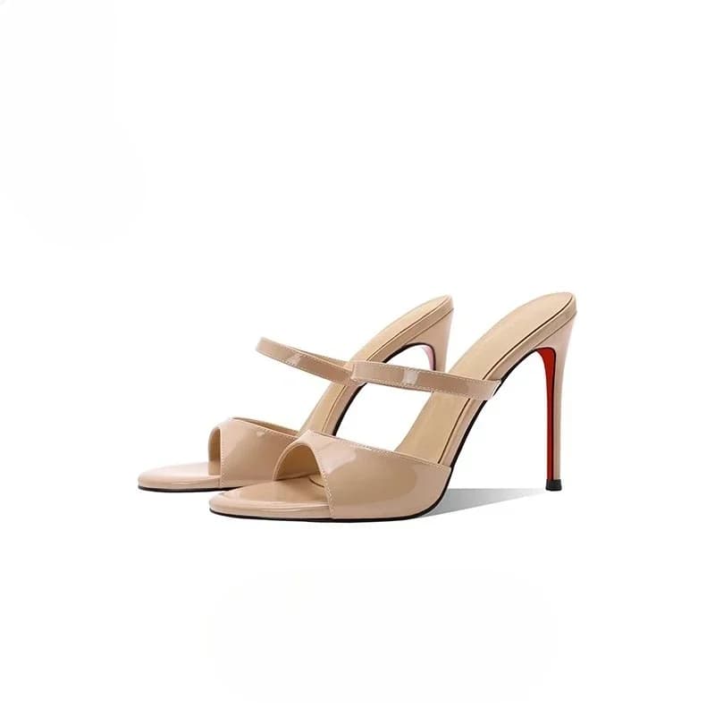 Women's naked paint sandals wearing slippers, thin heels, round tip, exposed fingers, new sexy summer high heels