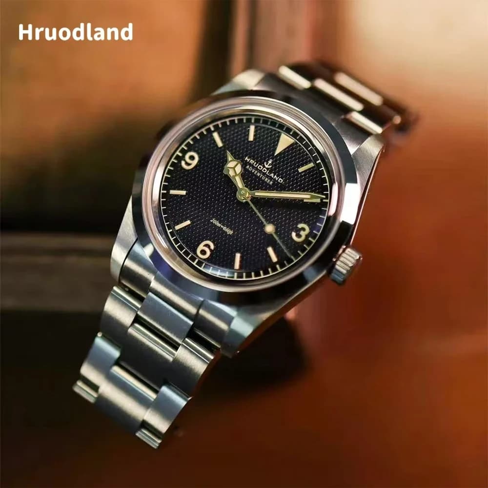 Hruodland 2025 New Men's Automatic Mechanical Watch 36MM NH38 Bright Sapphire Stainless Steel Waterproof 20Bar