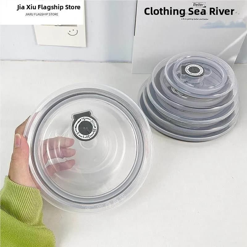 Coperchio in Silicone per Ciotola in Ceramica per Alimenti, Anello Sigillante per Coperchio Rotondo di Contenitori per il Pranzo, Coperchio per Noodles Istantanei