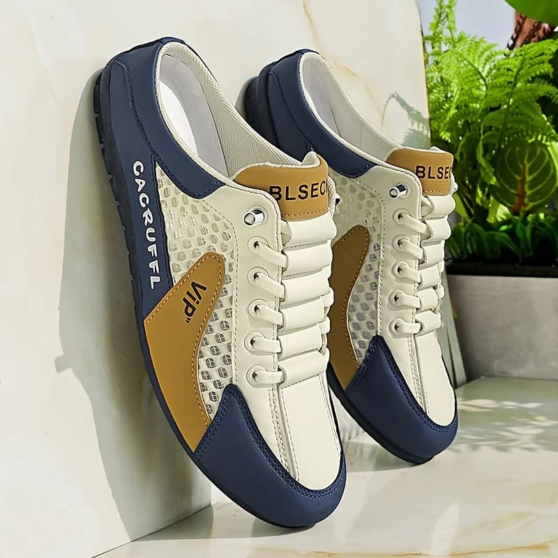 2025 Nuove slip-on casual da uomo: mezze pantofole durevoli, comode, traspiranti ed eleganti