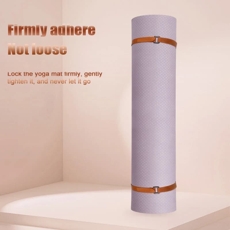 New Adjustable Yoga Mat Strap With Closure, Durable Elastic Hook Ring, Anti-slip Exercise Accessories Storage Cable