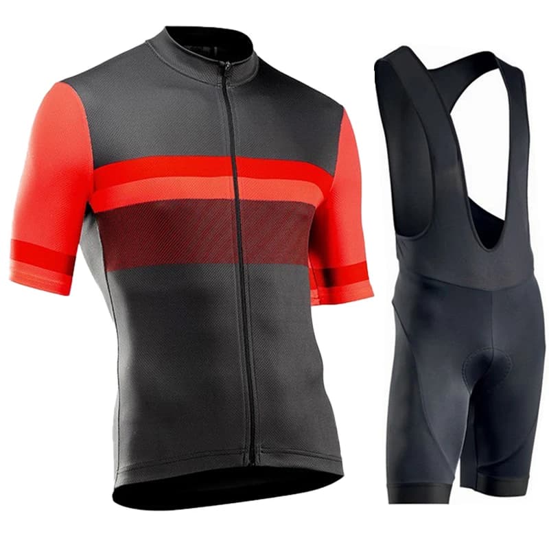 Summer Men Road Cycling Kit Short Sleeve Bike Jersey Breathable Quick Dry Padded Bib Shorts Lightweight Outdoor Sportswear Set
