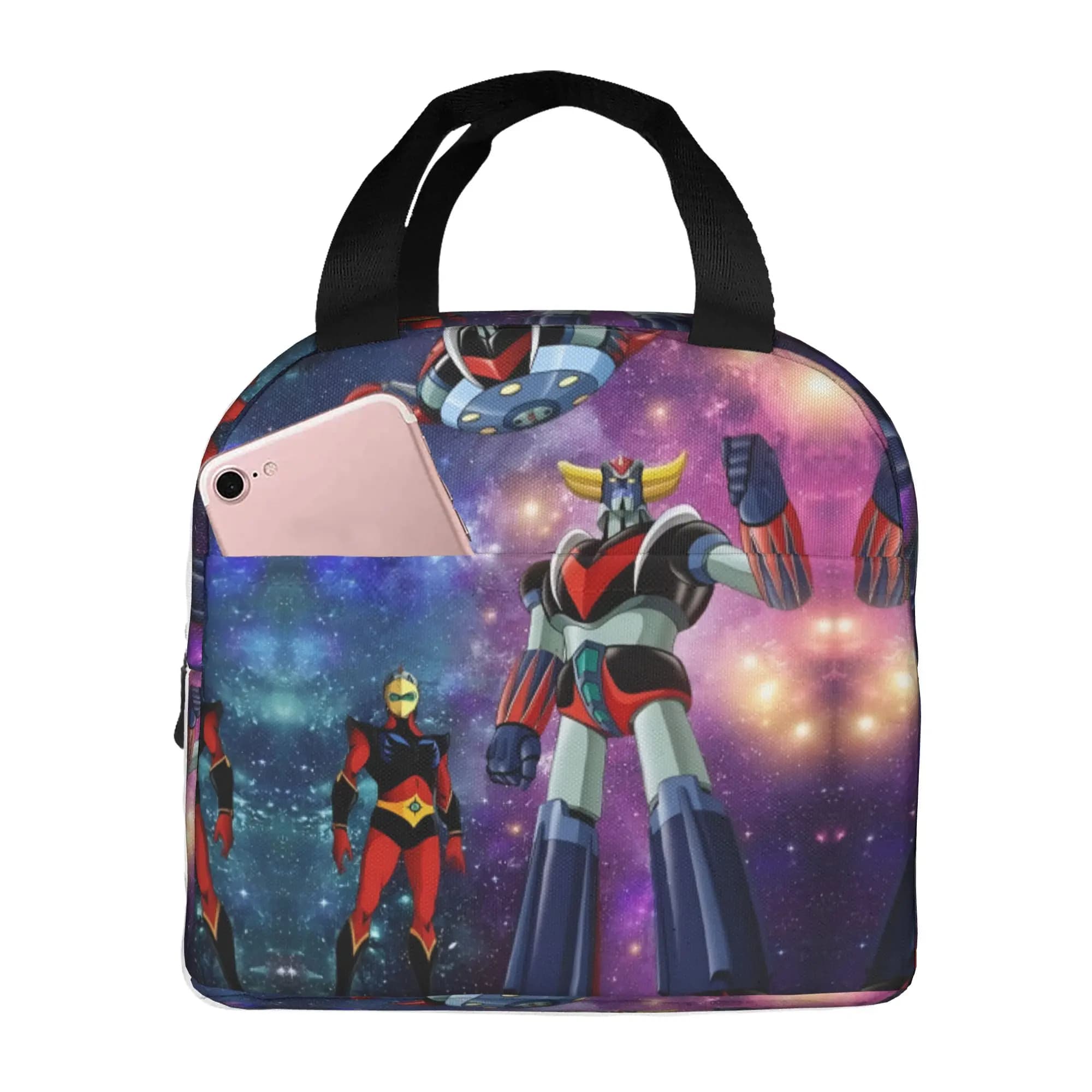 Custom Robo Grendizers Insulated Lunch Bags for Camping Travel Anime Portable Cooler Thermal Lunch Box Unisex