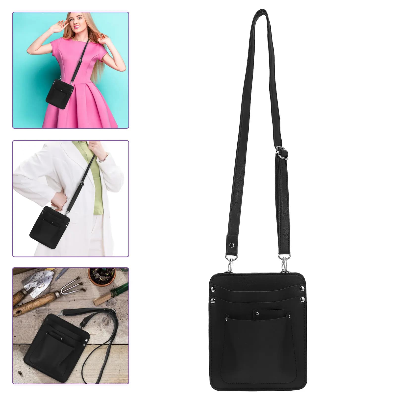 PU Florist Tool Waist Crossbody Pouch Belt Garden Organizer Pruning Shears Holder Flower Arranging Bag Hairdressing Backpack