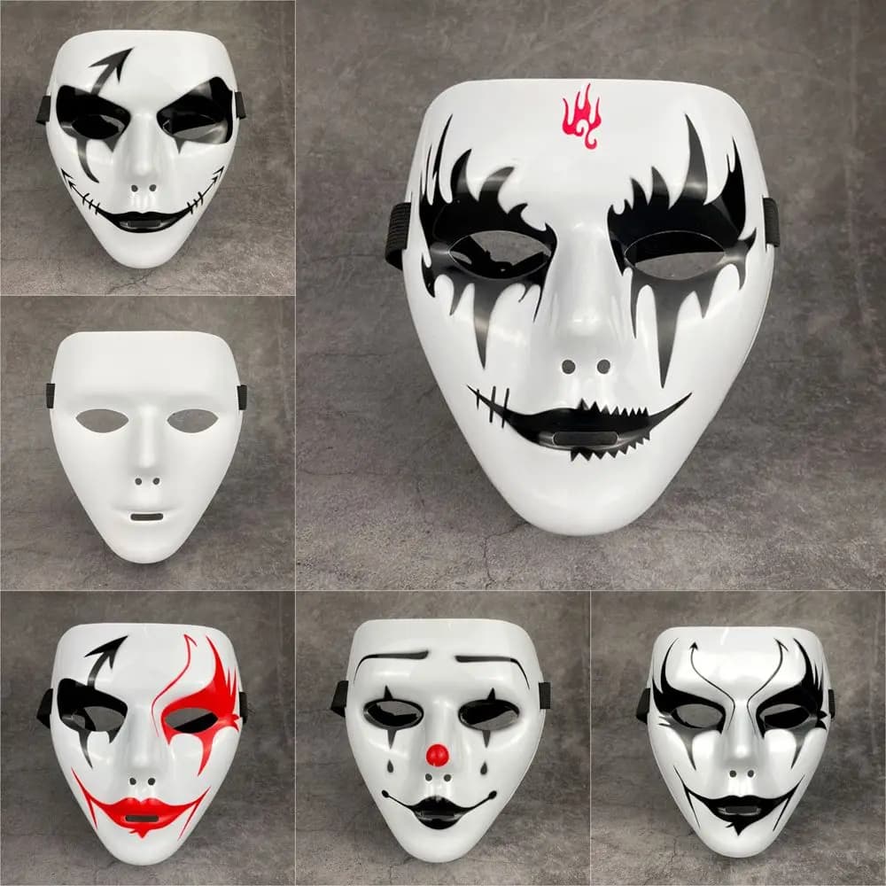 Uomo Donna Hip Hop Maschera per adulti Fantasma Adulto Bambini Maschera horror Puntelli di Halloween Costumi Accessori Maschera a pieno facciale
