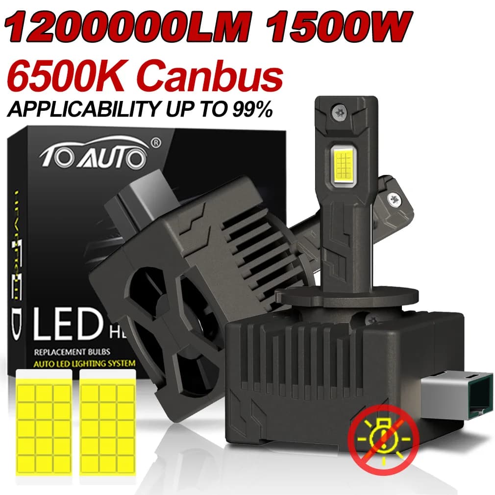 XSTORM D1S D2S Lampadina LED 1200000LM 1500W D3S D4S Fari LED D1R D2R D3R D4R Luce Xenon Auto Turbo Luce 6500K Plug & Play