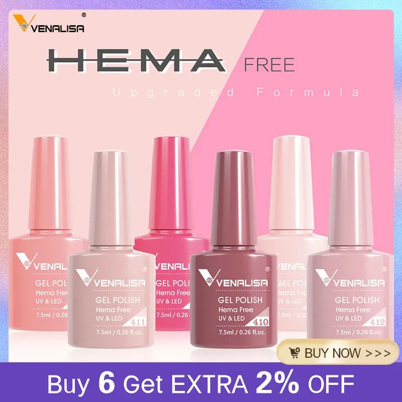 Venalisa VIP4 Smalto per unghie gel da 7,5 ml Hema Copertura completa gratuita Bellissimo smalto semipermanente Soak Off UV LED Gel Smalto per unghie Lacca gel