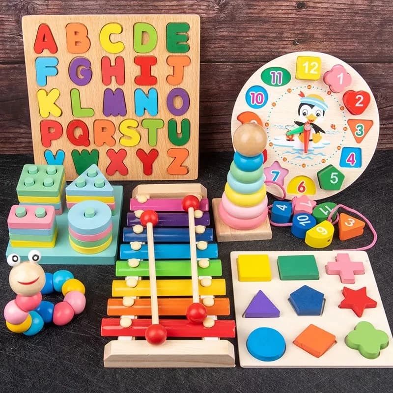 Giocattoli in legno Montessori per bambini 1 2 3 anni ragazzo ragazza regalo giochi di sviluppo per bambini Puzzle in legno per bambini giocattolo educativo per l'apprendimento