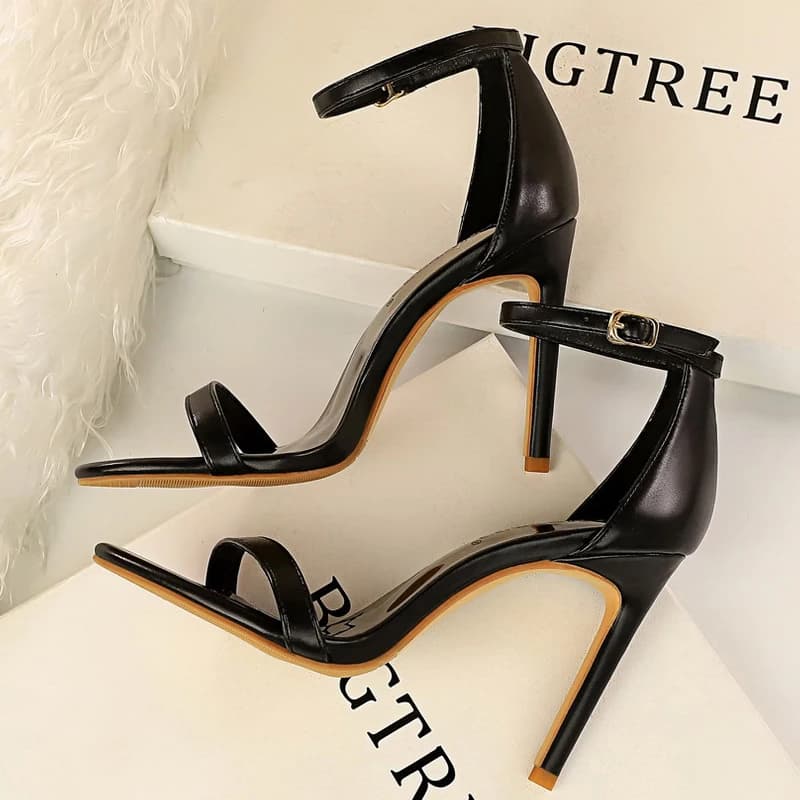 BIGTREE Scarpe Sandali da donna estivi Peep Toe Tacchi alti Scarpe da festa sexy Tacchi a spillo 10 cmtiletto Sandali con tacco alto 10 cm