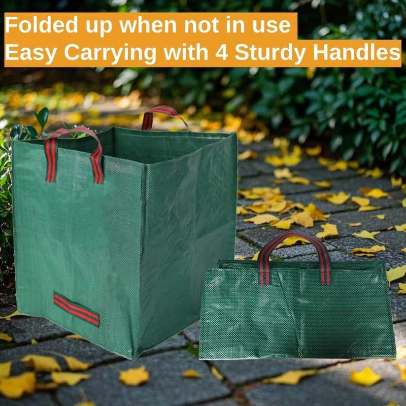 1Pcs Reusable Garden Bag with Reinforced Handle - Portable Foldable Lawn Bag Suitable for Home, Garden, and Yard Cleaning.