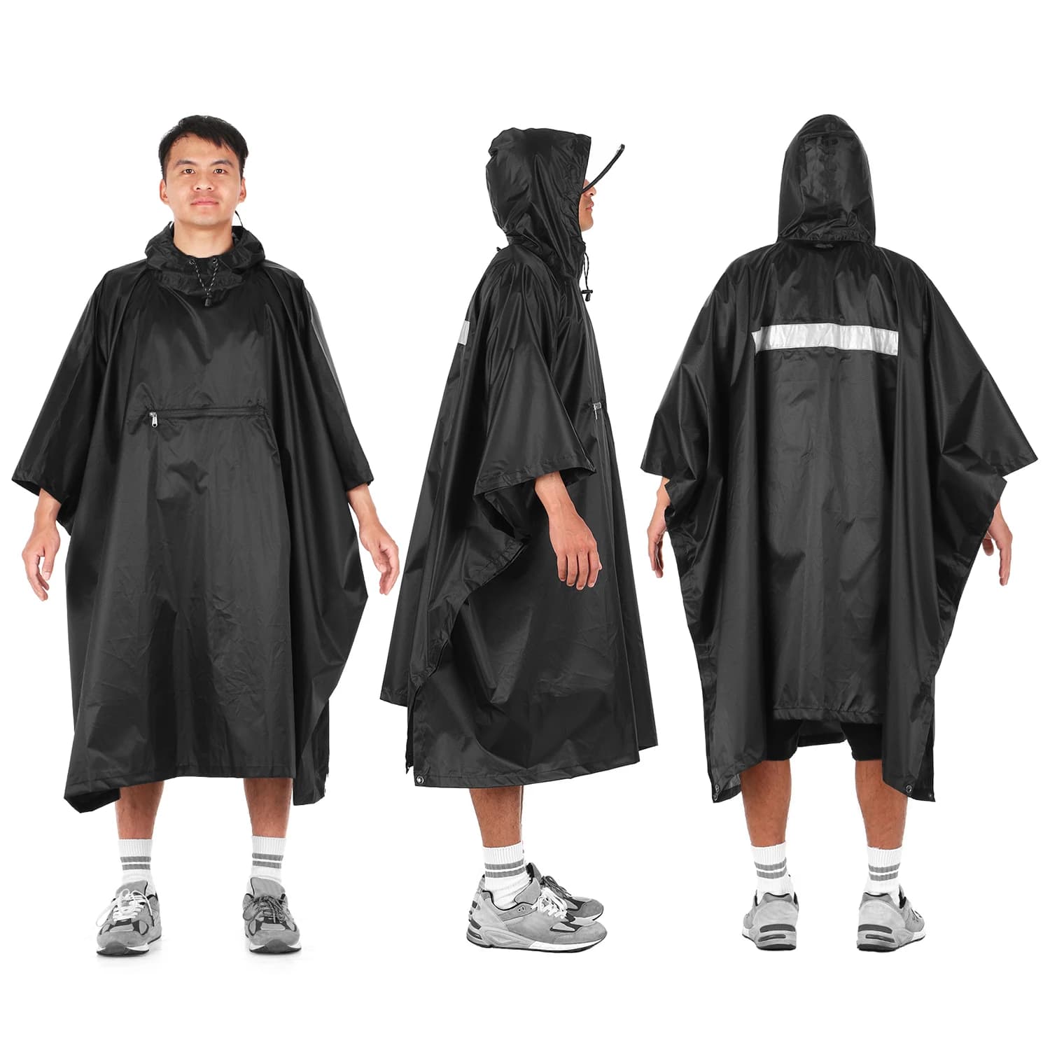 【Sale】rain poncho Lixada Hooded Rain Poncho Waterproof Raincoat Jacket Cycle Rain Cover for Outdoor Camping Hiking Fishing