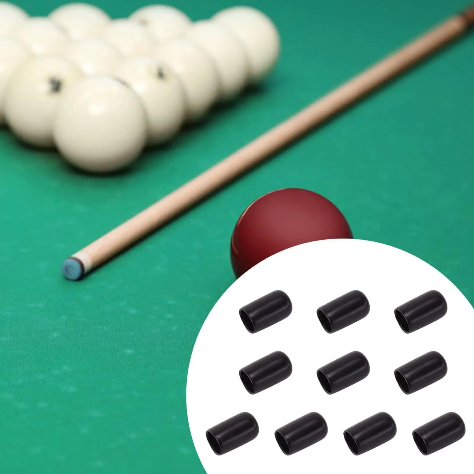 Protezioni in gomma per puntali di stecche da biliardo, coperture per stecche da snooker, accessori per stecche da pool per forniture da gioco da tavolo