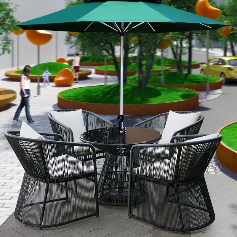 Lounge Mobile Set di mobili da giardino Scrivania da studio per esterni Tavolo da corridoio centrale Gioco di lusso Poker Picnic Mesa Mobili commerciali