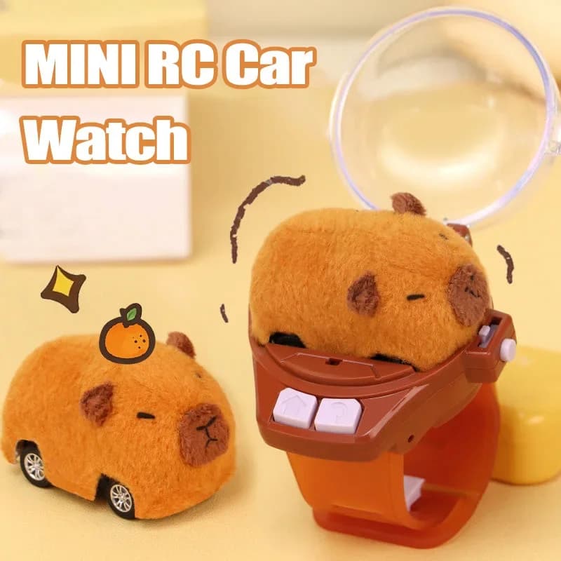 Auto Telecomandata a Forma di Capibara e Coniglio con Luci, Giocattolo da Polso 2.4G per Bambini, Piccola Auto RC Interattiva