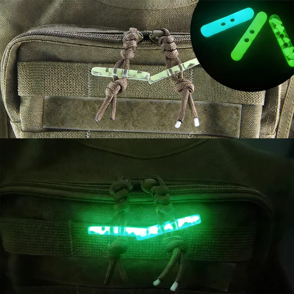 Luminous Frame in Resin with Zip Handle for Outdoor Tactical Backpack, Umbrella, Recyclable, with 2-hole Removable Traction Head, Pendant