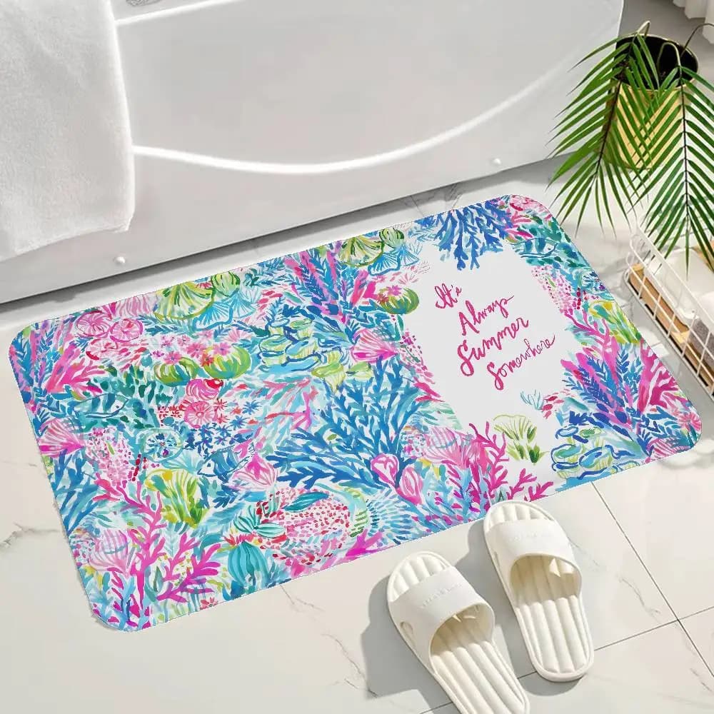 Fashion L-Lilly pulitzer Door Mat Nordic Style Bedroom Living Room Doormat Home Balcony Anti-Slip Alfombra