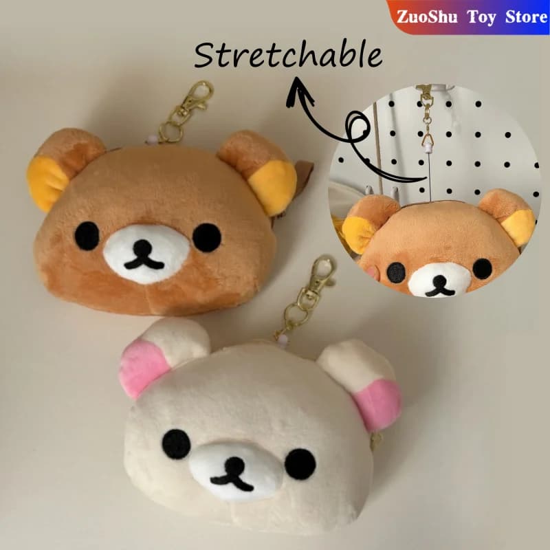 Kawaii Rilakkuma Plush Mini Immagazzinaggio Carta Penna Gomma Bag Immagazzinaggio For Children Zero Wallet Backpack Pendant Scholastic Chancellery Bag