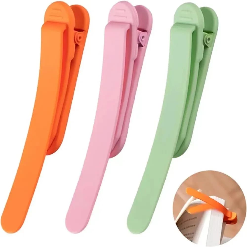 2024 New Creative Bookmarks Soft Silicone Color Bookmark Buckle Clip Notebook Book Markers Page Divider Stationery Supplies