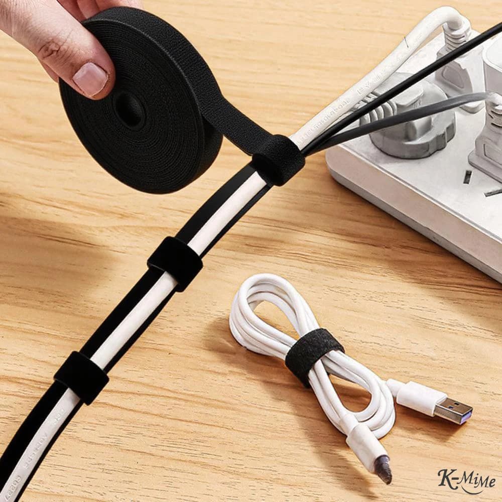 Organizzazione dei cavi Nastro in velcro Gestione dei cavi degli auricolari Organizzatore di cavi per computer da 1,2 cm x 5 m