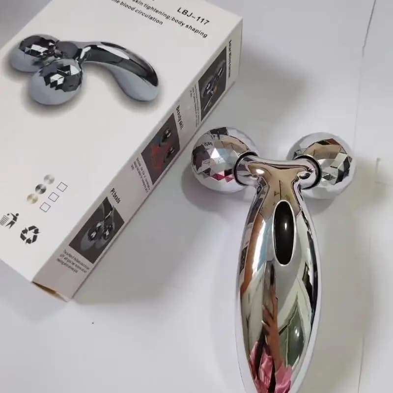 3D Dual Roller Face Massager Beauty Tool Skin Care Device Portable Facial Lifting Roller For Home Use