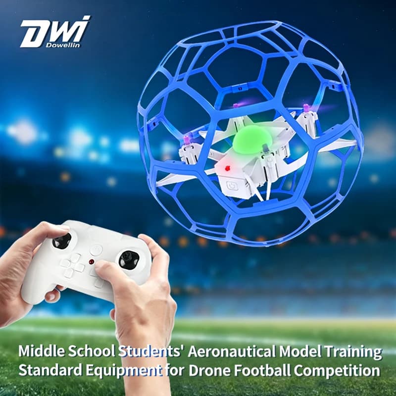 New Mini DWI D32 20cm Football Drone with Double 4K HD Camera, LED Lights, Six Axis Brushless Motor, Fixed Height, Competition Helicopter, Gift
