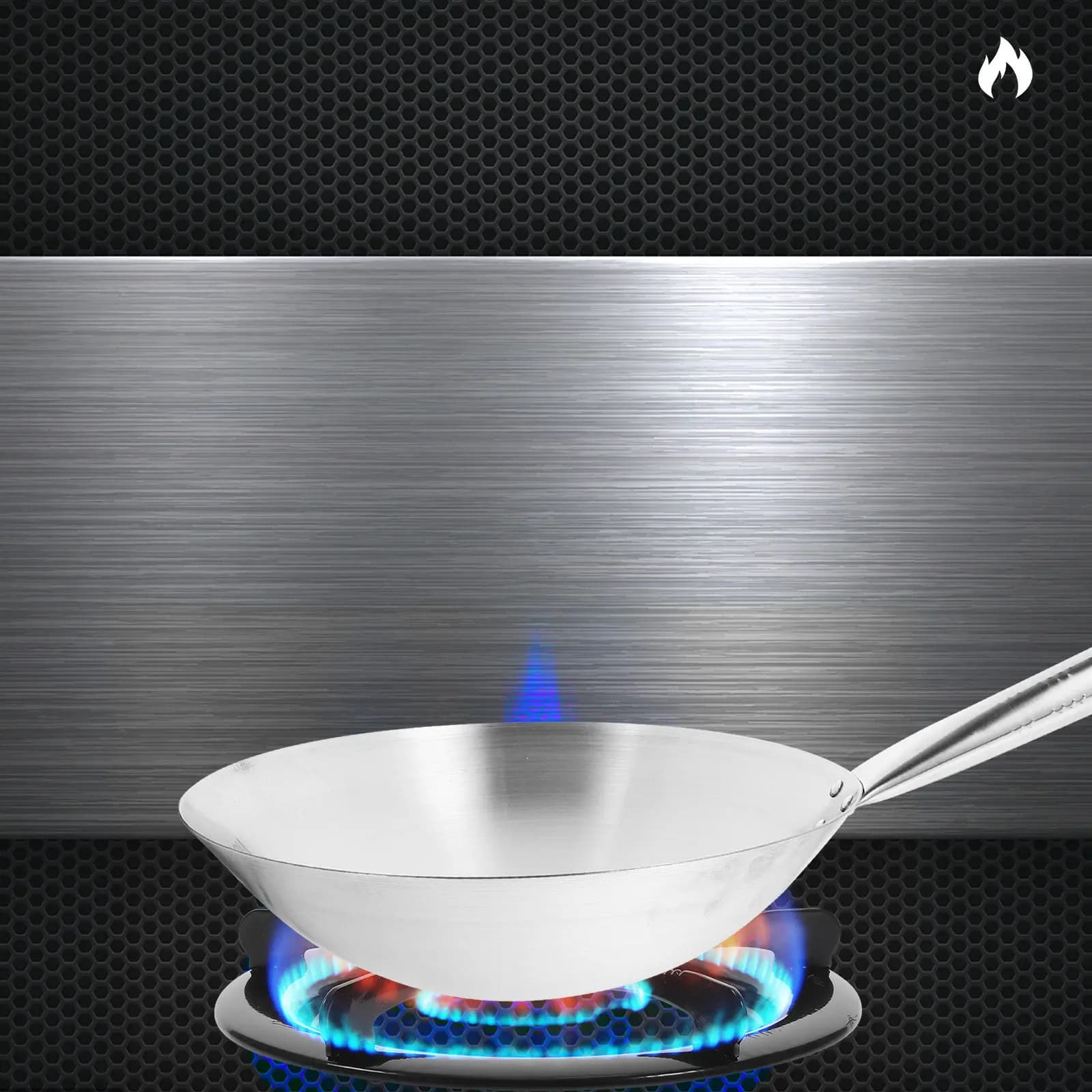 Wok in Acciaio Inossidabile Resistente, Padella Multiuso per Casa, per Friggere, Cuocere, Cuocere a Vapore, Saltare in Padella con Riscaldamento Rapido e Uniforme