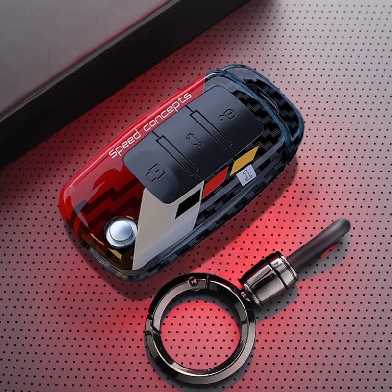 Custodia protettiva per chiave auto in ABS in carbonio per Skoda Yeti Superb Rapid Octavia per SEAT Leon Ibiza per VW VOLKSWAGEN Golf Jetta POLO