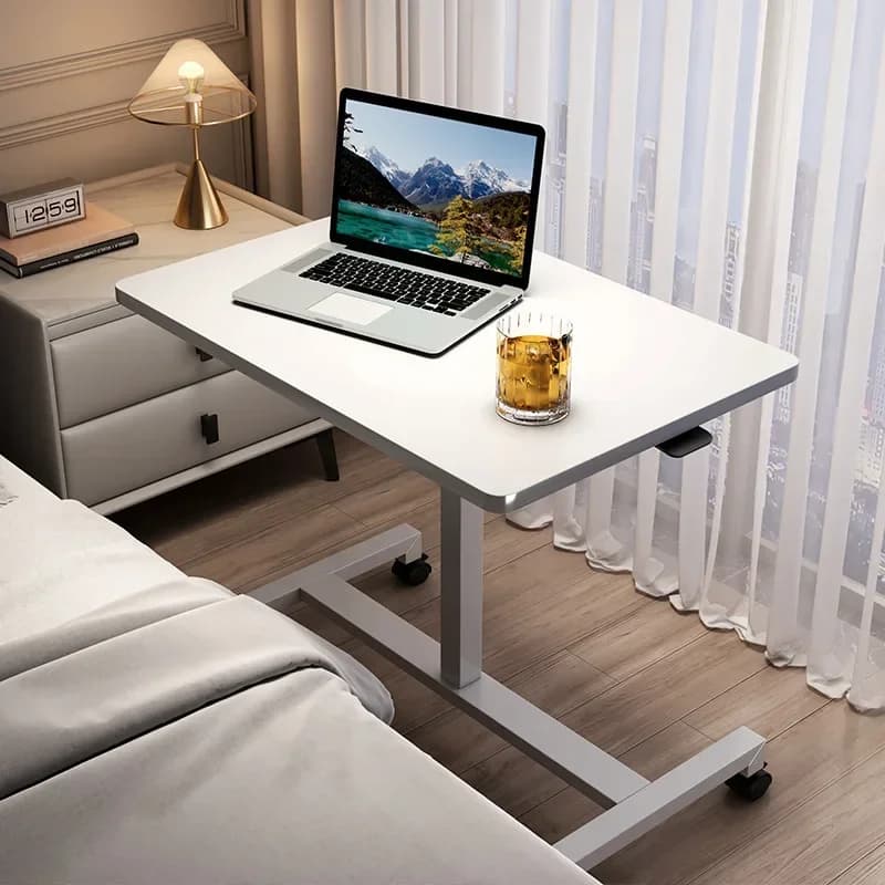 Scrivania Moderna Sollevabile per Computer, Tavolino Pieghevole da Comodino per Letto, Scrivania Regolabile per Camera da Letto e Uso Domestico