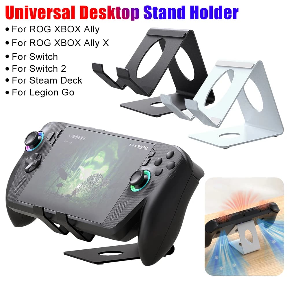Supporto da tavolo in metallo 1PC per ROG Xbox Ally/X staffa di supporto per console di gioco per Nintendo Switch/Switch2 per Steam Deck per Legion Go