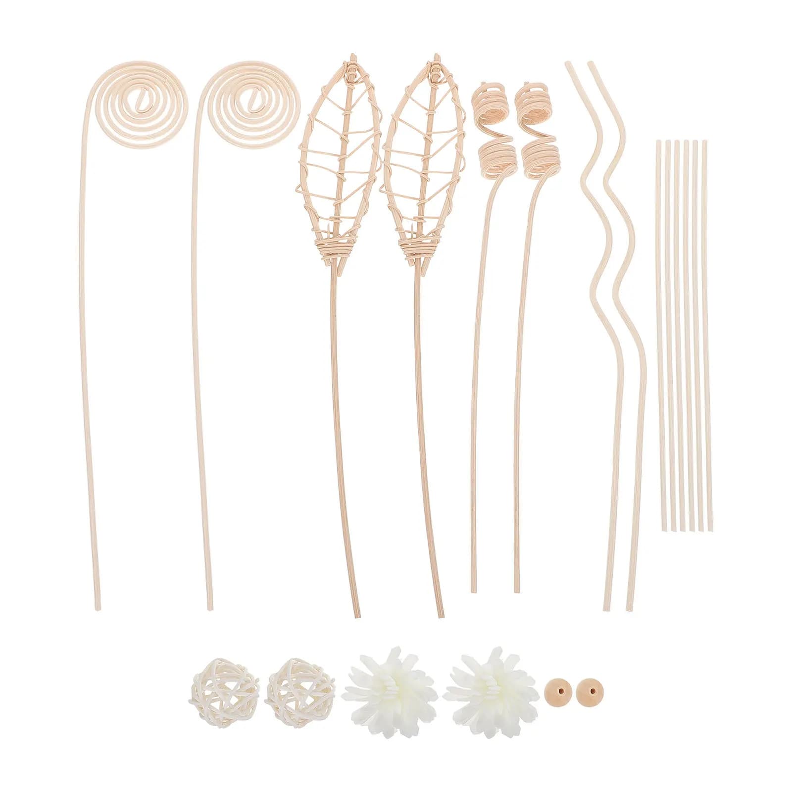 20Pcs Reed Diffuser Silent Aromatherapy Sticks Natural Rattan Oil Diffuser for Home Office Room Essential Oil Replacement Reeds