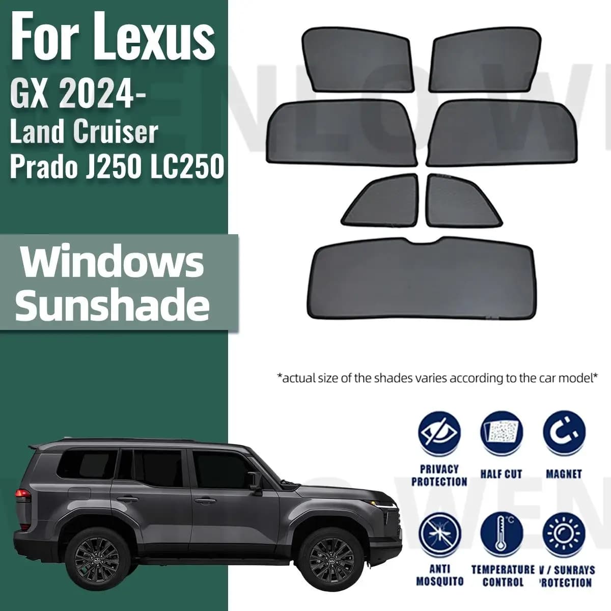 Per Lexus GX 2024 2025 Land Cruiser Prado J250 LC250 Magnetico Auto Parasole Parabrezza Anteriore Tenda Lunotto Laterale Posteriore Parasole