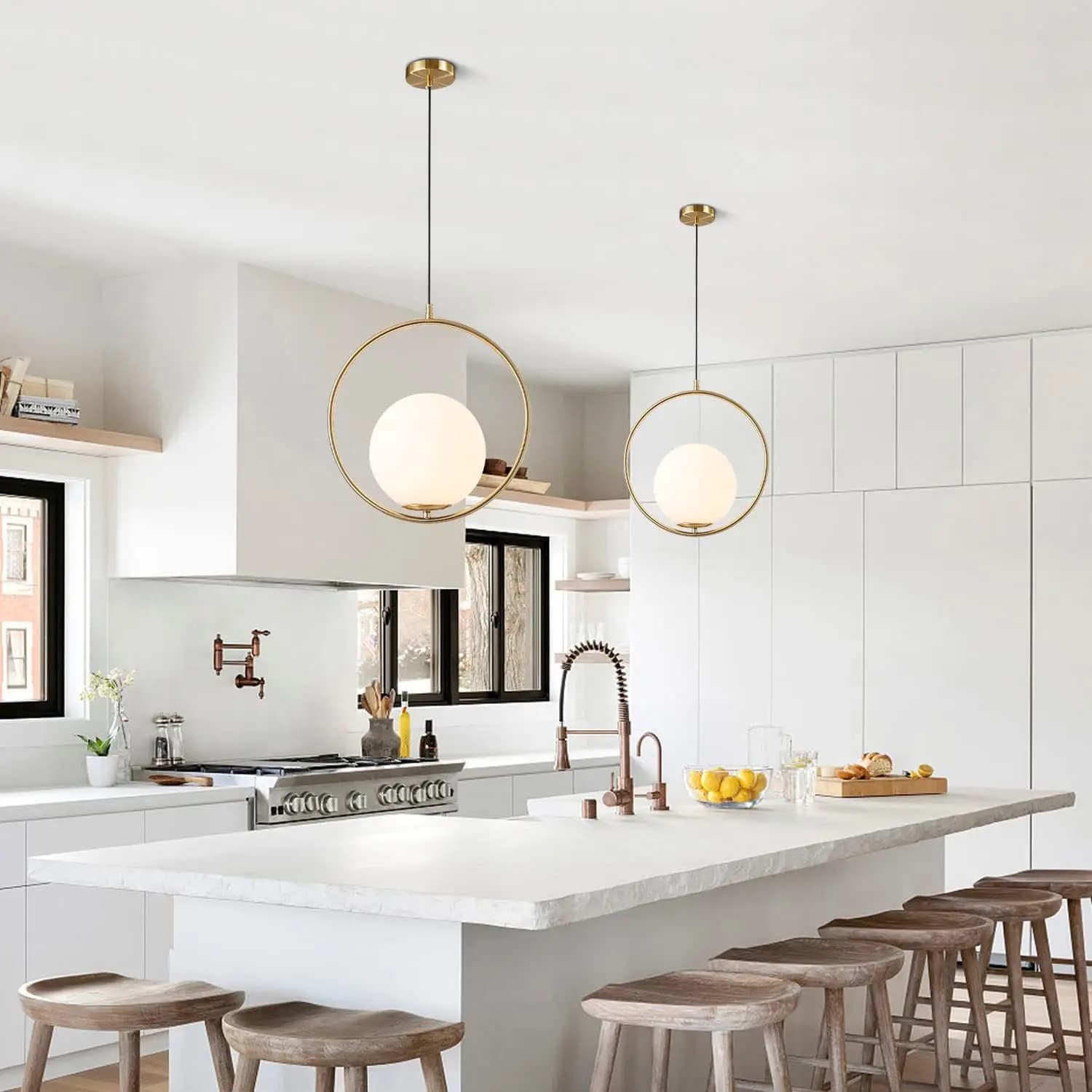 Lampade a sospensione con paralume in PVC dorato, per ristoranti, bar, negozi di abbigliamento, cucine, isole, lampade in ottone, decorazioni, lampade da comodino.